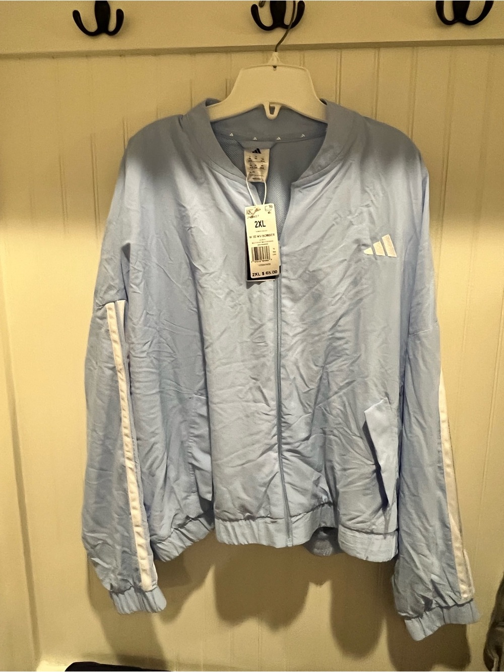 Adidas Women’s plus size Light Blue Track Bomber Jacket multi sport 2X New!